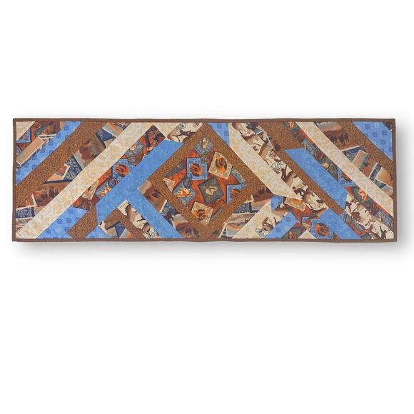 Rustic Cowboy Horse Ranch Diamond Table Runner - Picture 1 of 7
